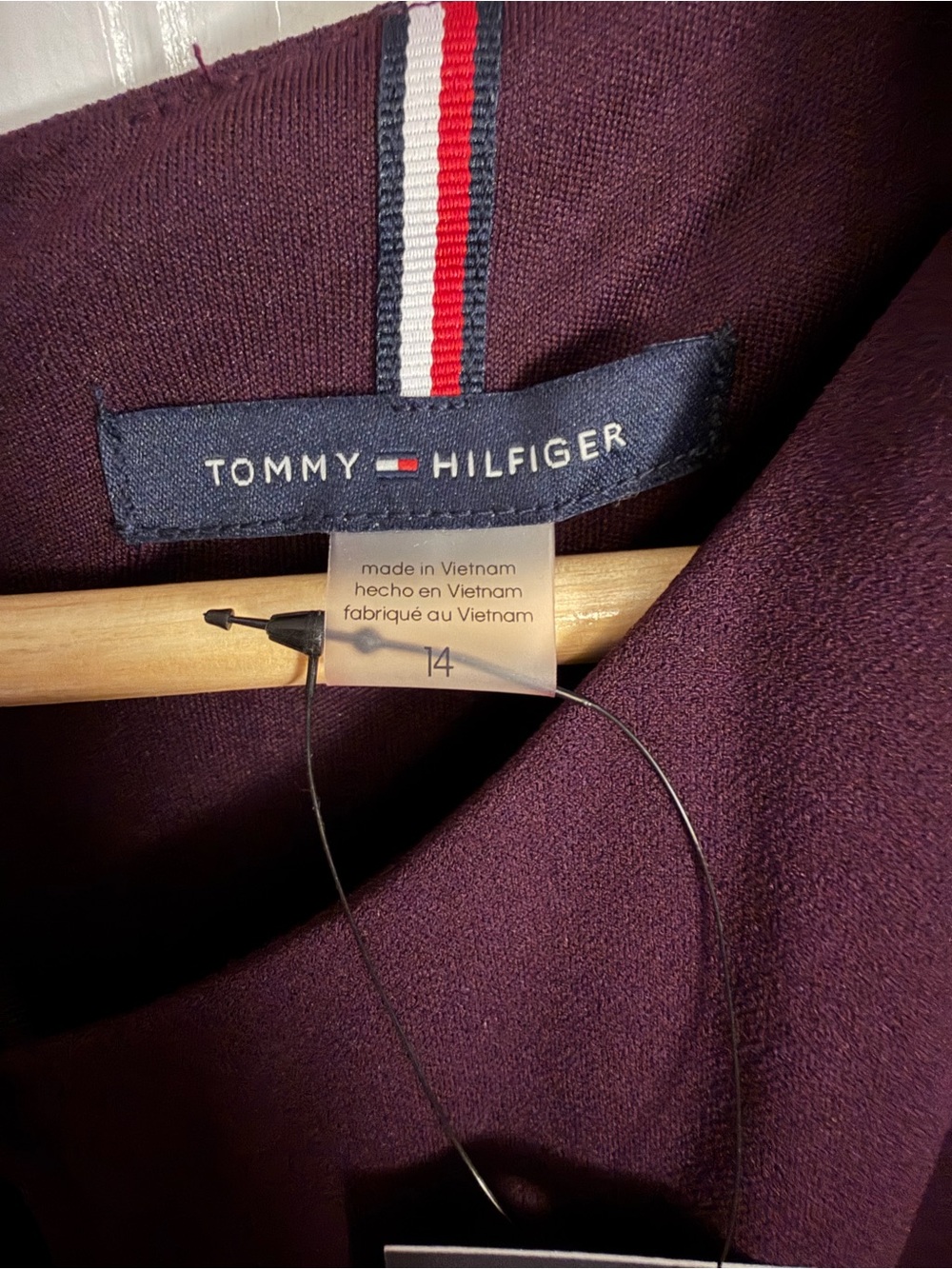 Tommy Hilfiger Keyhole Wide Leg Jumpsuit Deep Plum NWT Size 14 - Picture 4 of 9